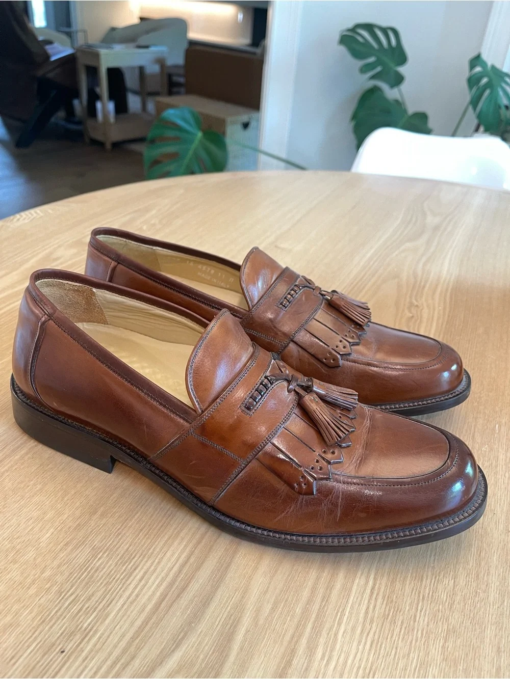 Johnston & Murphy Signature Series Italian Leather Tassel Loafers 11M NEW